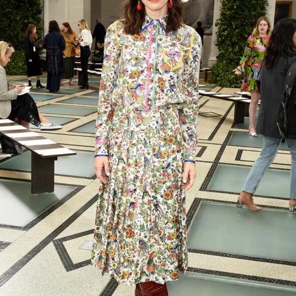 SILK Tory Burch Promised Land Peacock Floral SET (Skirt and Shirt) RARE FIND